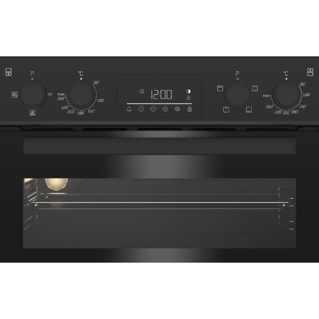 BEKO 90CM BUILT-IN DOUBLE OVEN BLACK BBDF22300B